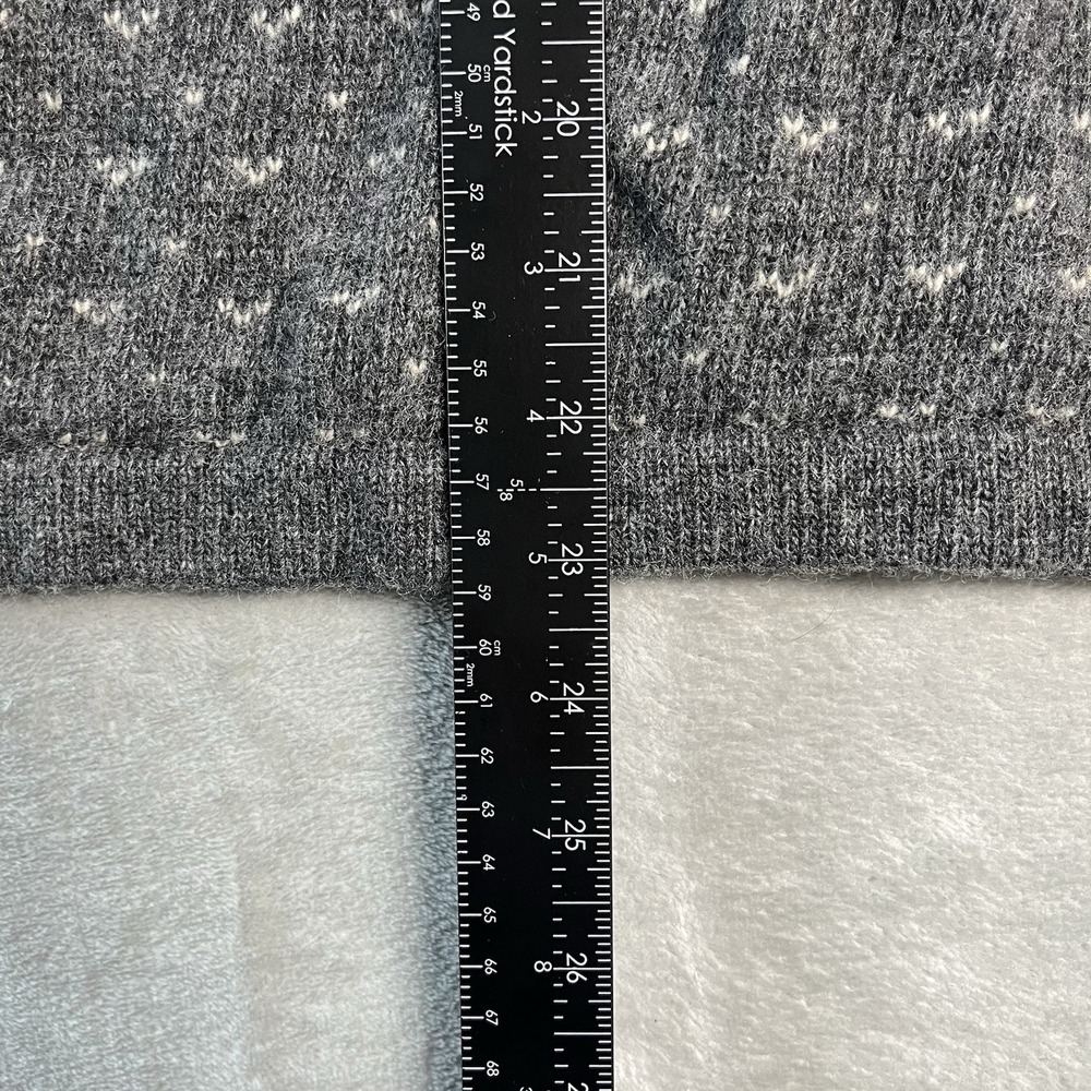 VTG Maurices Womens M Nordic Fair Isle Lambswool Blend Zip Cardigan Fur Collar - Picture 14 of 15
